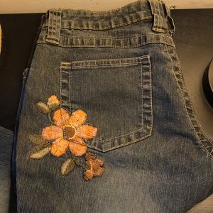 Angels flare jeans size 13 embroidered